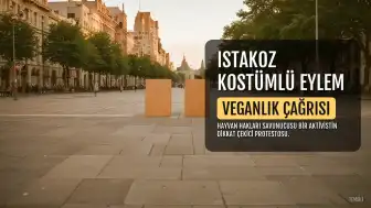 Yarı Çıplak Vegan Aktivist İstakoz Kostümüyle Eylem Yaptı
